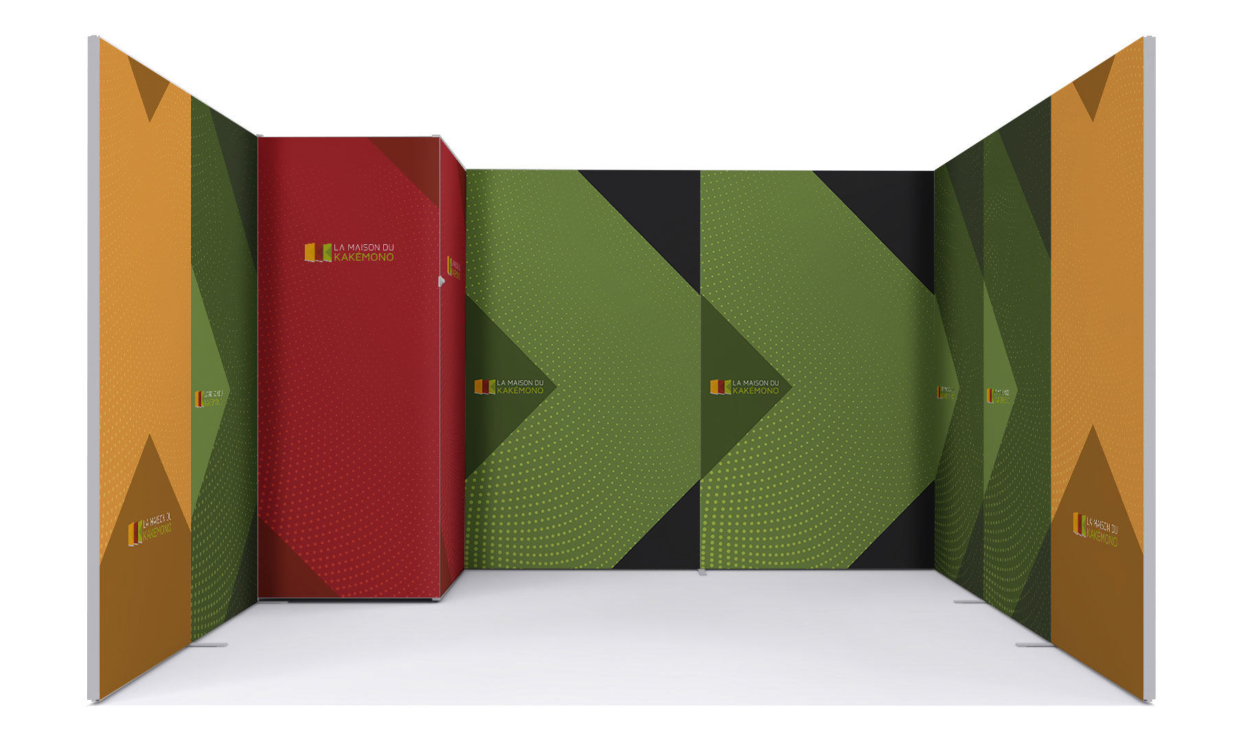 Stand modulaire de 12 m² aux couleurs de La Maison du Kakémono
